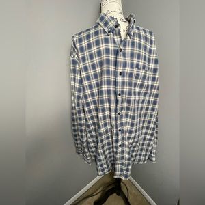 LL bean blue plaid long sleeve vintage button down shirt. Xxl 54” chest